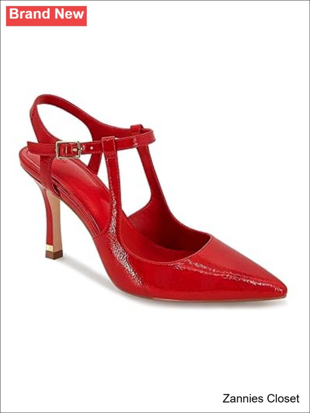 ✨ Women's Faux Leather Pointed Toe Stiletto Heels Ankle Strap Pumps